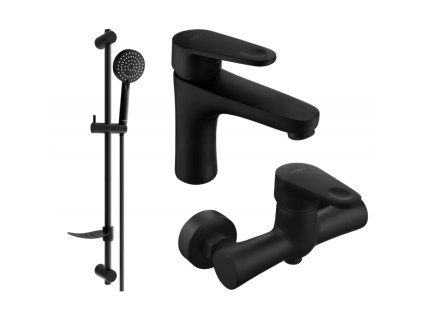 Sprchová súprava Mexen Kama DF75, čierna - 72504DF75-70