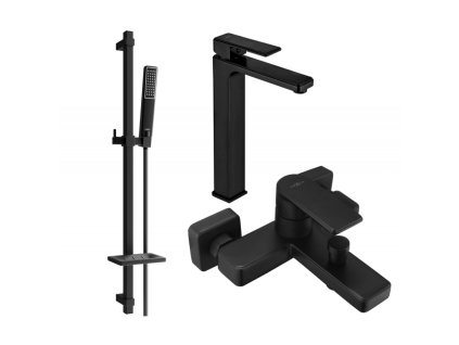 Kúpeľňová súprava Mexen Mino DQ72, čierna - 72413DQ72-70