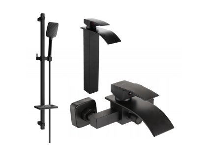 Kúpeľňová súprava Mexen Aries DQ62, čierna - 744813DQ62-70