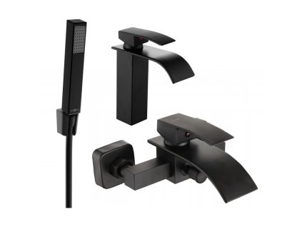 Kúpeľňová súprava Mexen Aries R77, čierna - 744803R77-70