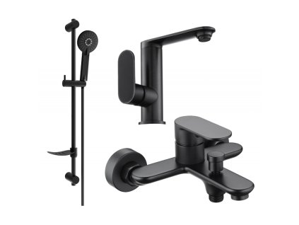 Kúpeľňová súprava Mexen Milo DF40, čierna - 713053DF40-70