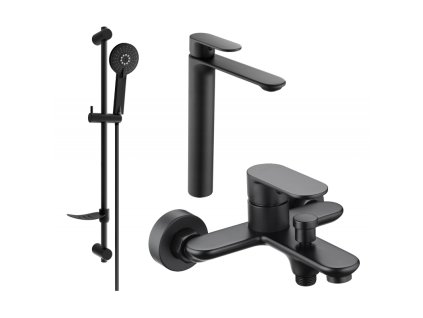 Kúpeľňová súprava Mexen Milo DF40, čierna - 71313DF40-70