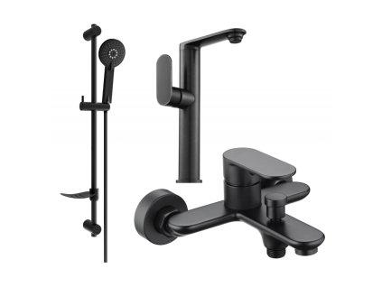 Kúpeľňová súprava Mexen Milo DF40, čierna - 713153DF40-70