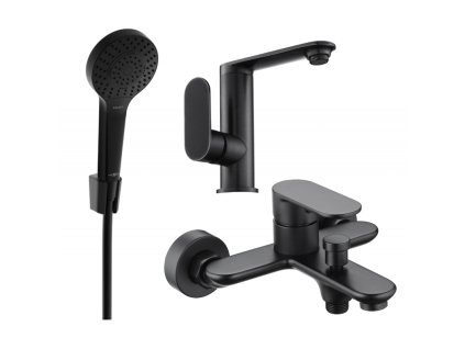 Kúpeľňová súprava Mexen Milo R05, čierna - 713053R05-70