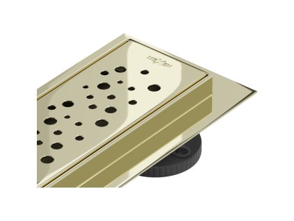 Mexen Flat 360° sprchový žľab, vzor M12, 80 cm, zlatý- 1521080-40