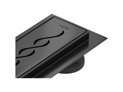 Mexen Flat 360° sprchový žľab, vzor M18, 60 cm, čierny - 1723060-40
