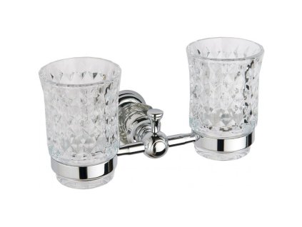 Mexen Estela dvojitý pohár na zubnú kefku, chróm - 7011552-00