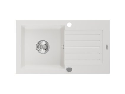 Mexen Pablo drez granitový 1-komorový s odkvapkávačom 752 x 436 mm, biely - 6510751010-20