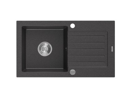 Mexen Pablo drez granitový 1-komorový s odkvapkávačom 752 x 436 mm, čierny škvrnitý - 6510751010-76