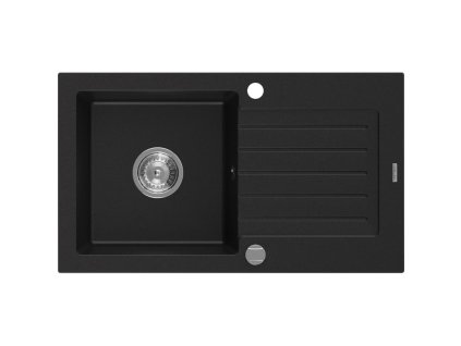 Mexen Pablo drez granitový 1-komorový s odkvapkávačom 752 x 436 mm, čierny - 6510751010-77
