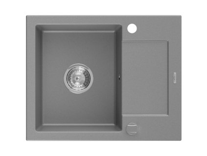 Mexen Enzo drez granitový 1-komorový s krátkym odkvapkávačom 576 x 465 mm, šedý - 6506571005-71