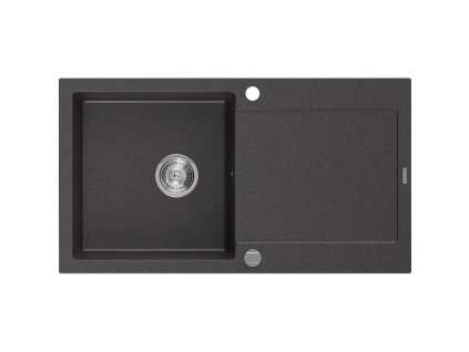 Mexen Leo drez granitový 1-komorový s odkvapkávačom 900 x 500 mm, čierny škvrnitý - 6501901010-76