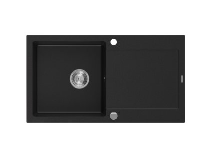Mexen Leo drez granitový 1-komorový s odkvapkávačom 900 x 500 mm, čierny - 6501901010-77
