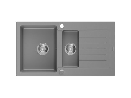 Mexen Matias drez granitový 1,5-komorový s krátkym odkvapkávačom 900 x 505 mm, šedý - 6502901505-71
