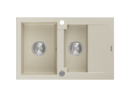 Mexen Gaspar drez granitový 1,5-komorový s krátkym odkvapkávačom 737 x 475 mm, béžový - 6507731505-69