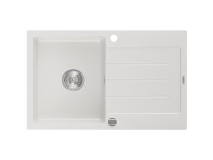 Mexen Bruno drez granitový 1-komorový s odkvapkávačom 795 x 495 mm, biely - 6513791010-20