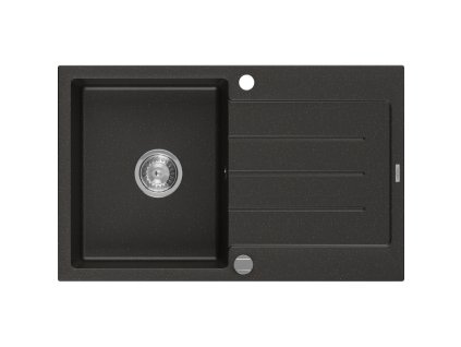 Mexen Bruno drez granitový 1-komorový s odkvapkávačom 795 x 495 mm, čierny/zlatá metalíza- 6513791010-75