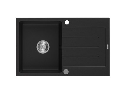 Mexen Bruno drez granitový 1-komorový s odkvapkávačom 795 x 495 mm, čierny - 6513791010-77