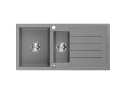 Mexen Andres drez granitový 1,5-komorový s odkvapkávačom 1000 x 500 mm, šedý - 6515101510-71