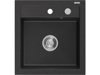 Mexen Vito drez granitový 1-komorový 520 x 490 mm, čierny/strieborná metalíza - 6503521000-73