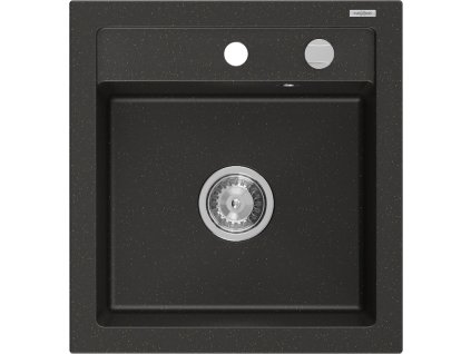 Mexen Vito drez granitový 1-komorový 520 x 490 mm, čierny/zlatá metalíza - 6503521000-75