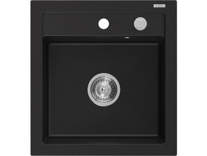 Mexen Vito drez granitový 1-komorový 520 x 490 mm, čierny - 6503521000-77
