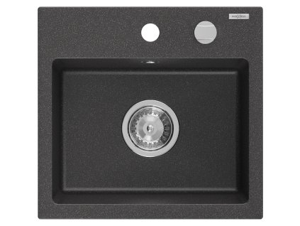 Mexen Milo drez granitový 1-komorový 435 x 410 mm, čierny škvrnitý - 6505441000-76