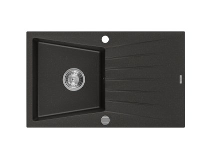 Mexen Cesar drez granitový 1-komorový s odkvapkávačom 775 x 470 mm, čierny/zlatá metalíza - 6514771010-75