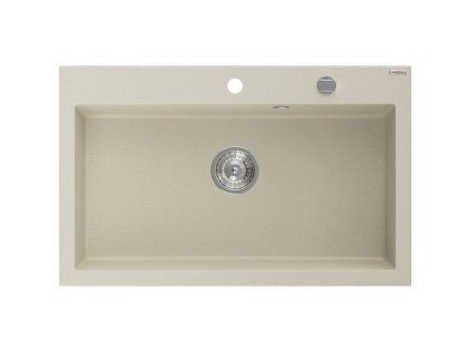 Granitový drez Mexen Elix s 1 misou 800 x 500 mm, béžový, chrómový sifón - 6527801005-69