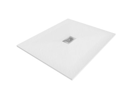 Mexen Hugo obdĺžniková sprchová vanička SMC 130 x 100 cm, biela, inoxová mriežka - 42101013-X