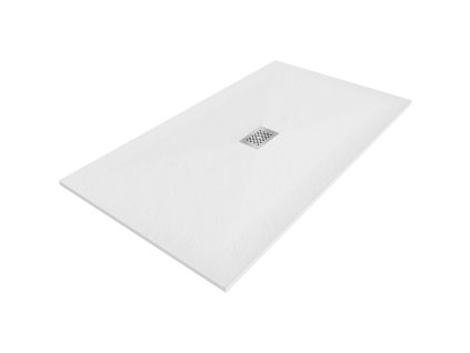 Obdĺžniková sprchová vanička Mexen Hugo SMC 170 x 100 cm, biela, inoxová mriežka - 42101017-X