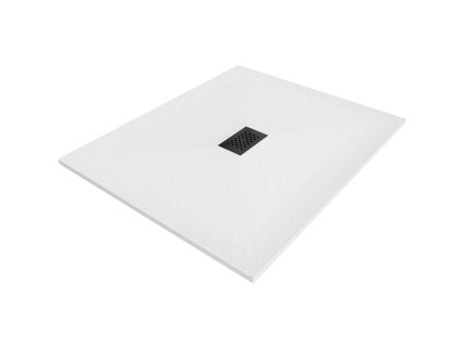 Mexen Hugo obdĺžniková sprchová vanička SMC 130 x 100 cm, biela, čierna mriežka - 42101013-B