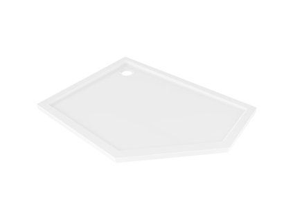 Mexen Flow päťuholníková sprchová vanička slim ľavá 100 x 80 cm, biely lesk - 46P108010L