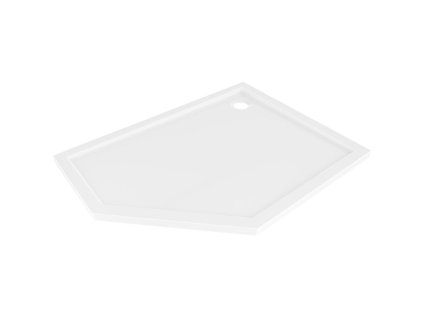 Mexen Flow pravostranná päťuholníková úzka sprchová vanička 100 x 80 cm, biely lesk - 46P108010R