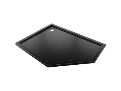 Mexen Flow päťuholníková sprchová vanička slim ľavá 90 x 80 cm, matná čierna - 46P708090L