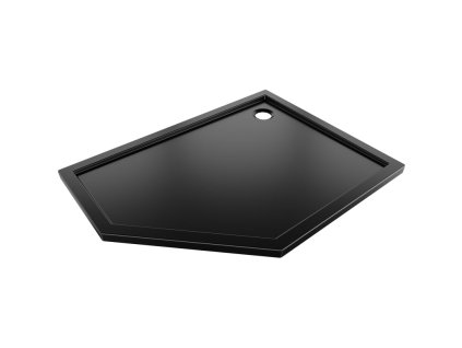 Mexen Flow päťcestná úzka pravá sprchová vanička 100 x 90 cm, matná čierna - 46P709010R