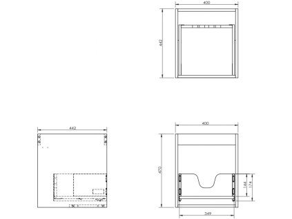 Mexen Box-A podomietková skrinka 40 cm, 1 zásuvka, biely lesk - 91AX0-0400-470-1-00