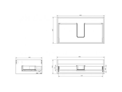 Skrinka Mexen Box-A 80 cm, 1 zásuvka, biely lesk - 91AX0-0800-235-1-00