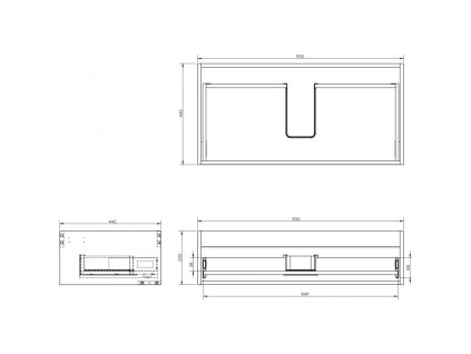 Skrinka Mexen Box-A 90 cm, 1 zásuvka, biela matná - 91AX0-0900-235-1-01