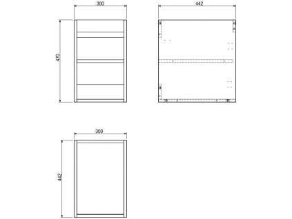 Skrinka Mexen Box-A 30 cm, biely lesk - 91AX1-0300-470-1-00