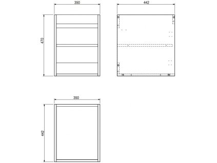 Mexen Box-A podomietková skrinka 35 cm, biely lesk - 91AX1-0350-470-1-00