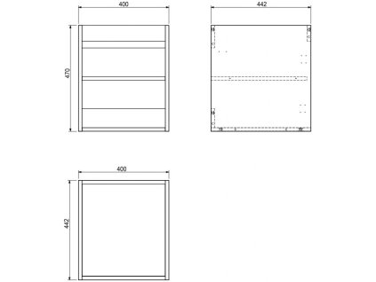Mexen Box-A podomietková skrinka 40 cm, biely lesk - 91AX1-0400-470-1-00
