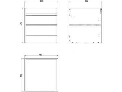 Mexen Box-A podomietková skrinka 45 cm, biely lesk - 91AX1-0450-470-1-00