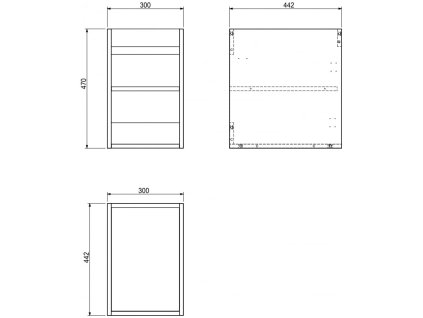 Mexen Box-A podomietková skrinka 30 cm, biela matná - 91AX1-0300-470-1-01