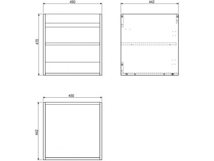 Mexen Box-A podomietková skrinka 45 cm, biela matná - 91AX1-0450-470-1-01