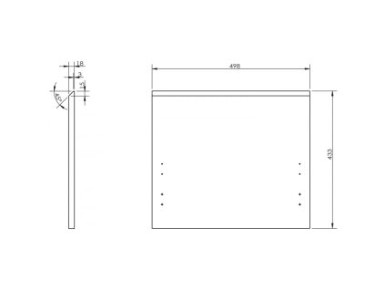 Mexen Orio čelo pre korpus kúpeľňovej skrinky 50 x 43,5 cm, biely mat - 91A10-0500-470-1-01