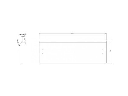 Mexen Rýhované čelo pre korpus kúpeľňovej skrinky 60 x 20 cm, biely mat - 91A20-0600-235-1-01