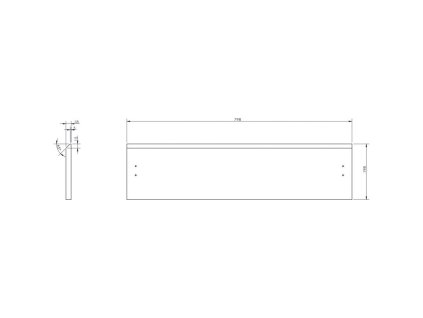 Mexen Rýhované čelo pre korpus kúpeľňovej skrinky 80 x 20 cm, biely mat - 91A20-0800-235-1-01