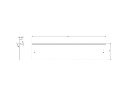 Mexen Rýhované čelo pre korpus kúpeľňovej skrinky 90 x 20 cm, biely mat - 91A20-0900-235-1-01