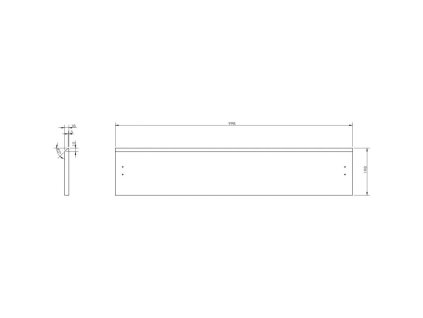 Mexen Rýhované čelo pre korpus kúpeľňovej skrinky 100 x 20 cm, biely mat - 91A20-1000-235-1-01